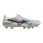 Mizuno Alpha II Japan Mix Rugby Boots White/Silver Iridiscent/Black - Instep 