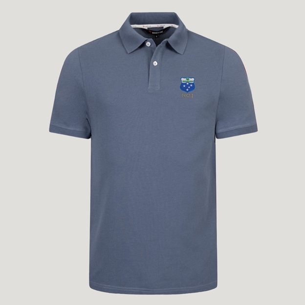 Samoa 1924 Heritage Pure Cotton Polo Petrol Blue - Front View