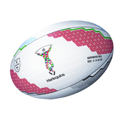 Gilbert Harlequins Supporters Rugby Ball - Front Gilbert Harlequins Supporters Rugby Ball - Front