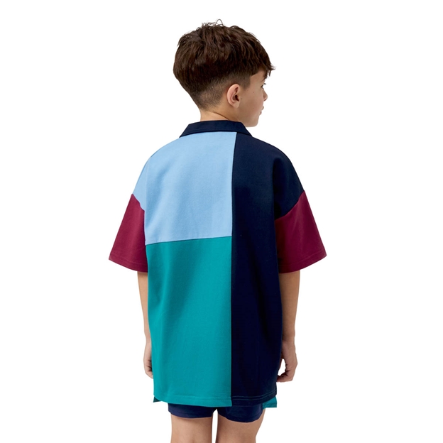 Canterbury Kids Harlequin Shorts Sleeve Rugby Shirt - Multi Colour