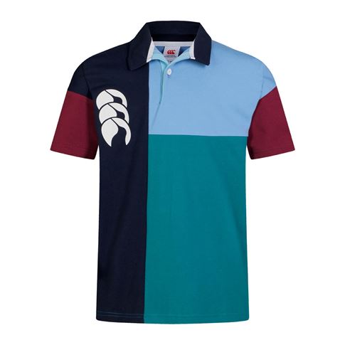 Canterbury Kids Harlequin Shorts Sleeve Rugby Shirt Multi Colour - Front Canterbury Kids Harlequin Shorts Sleeve Rugby Shirt Multi Colour - Front