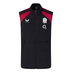 England Adults Performance Lightweight Gilet 26/27 Castore Black - Front View