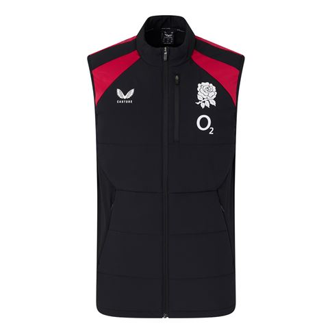 England Adults Performance Lightweight Gilet 26/27 Castore Black - Front View
