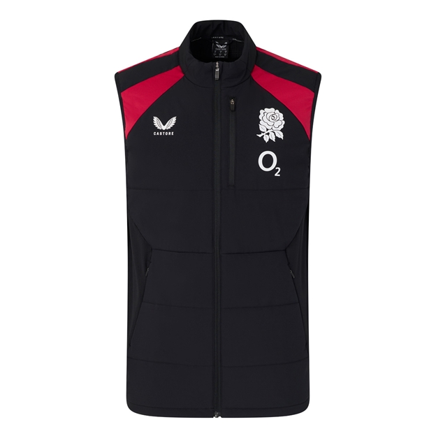 England Adults Performance Lightweight Gilet 26/27 Castore Black - Front View