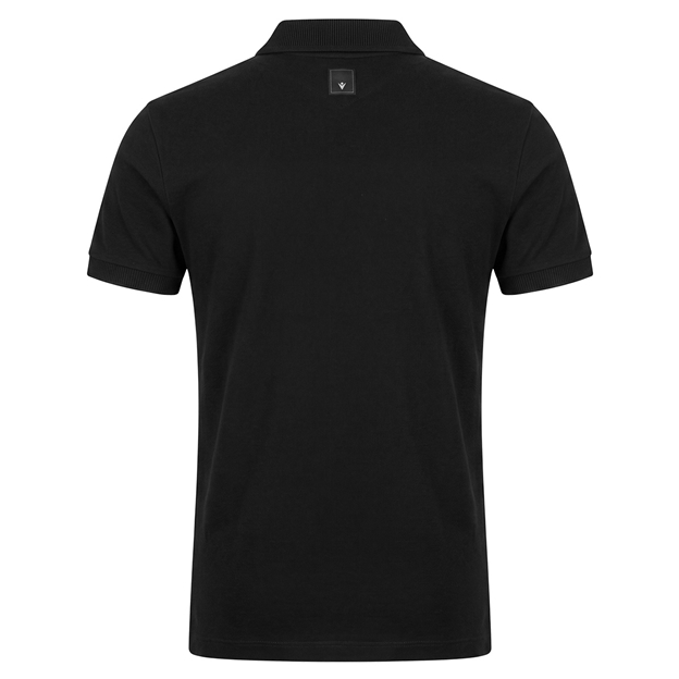 Barbarians Mens Athleisure Cotton Polo 26/27 Black - Back View