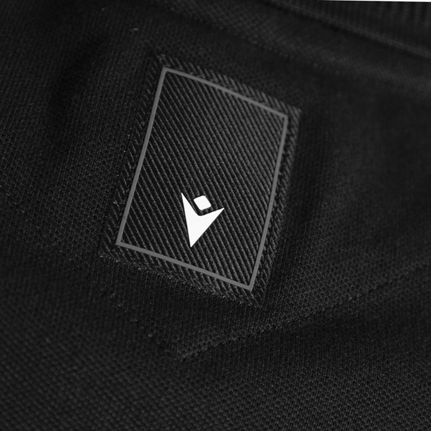 Barbarians Mens Athleisure Cotton Polo 26/27 Black - Nape Close-up