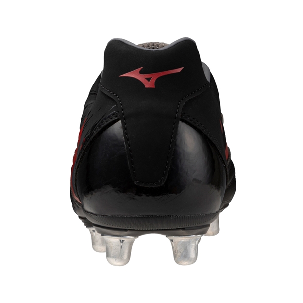 Mizuno Adults Waitangi PS Rugby Boots Black Red - Heel