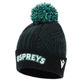 Ospreys Pom Pom Beanie Hat 25/26 Black - Front