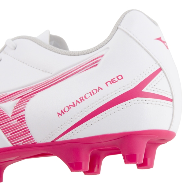Mizuno Adults Monarcida Neo III Select FG Rugby Boots White/Pink - Heel