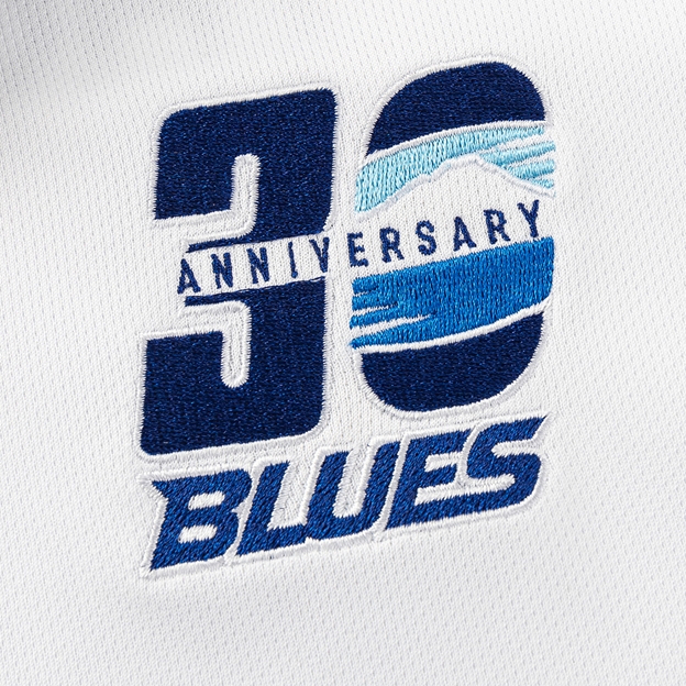 Blues Mens Home Rugby Shirt 26/27 Multi - Anniversary Logo Close-up
