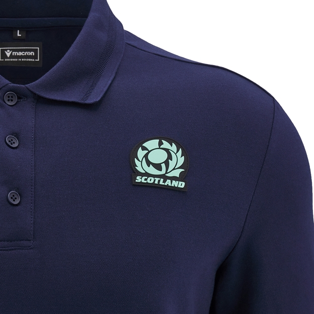 Scotland Mens Athleisure Travel Polo-Navy-24/25 - SRU Thistle
