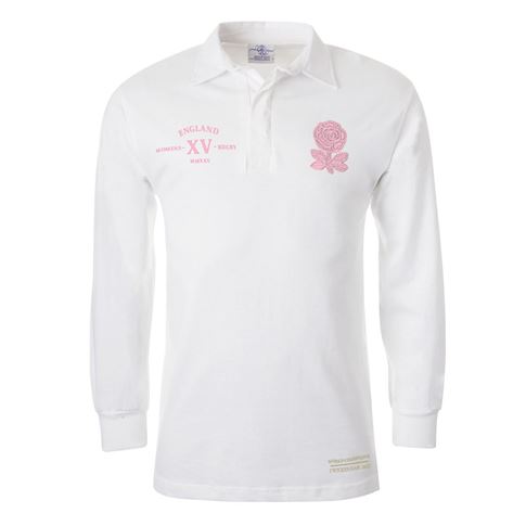 Womens World Cup Champions England Adults Classic Rugby Shirt White - Front Womens World Cup Champions England Adults Classic Rugby Shirt White - Front