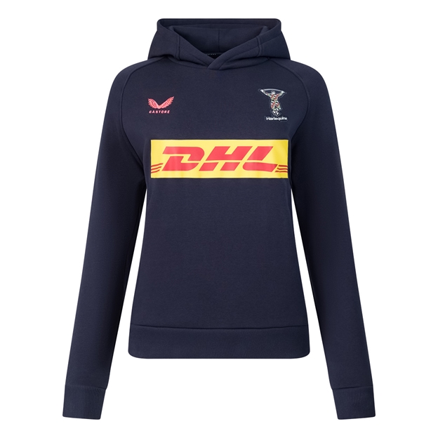 Harlequins Womens Off Pitch Hoodie 26/27 Navy - Front View
