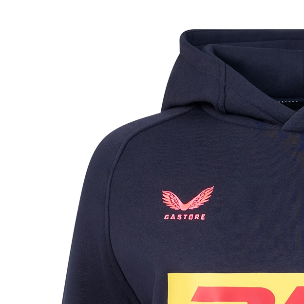 Harlequins Womens Off Pitch Hoodie 26/27 Navy - Castore Logo Close-up