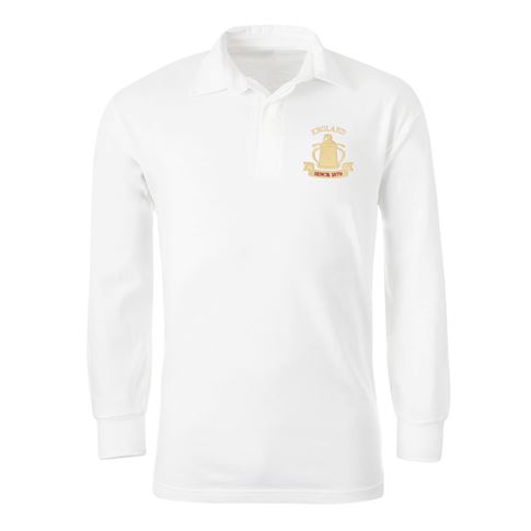 England Mens Calcutta 1879 Classic Rugby Shirt White - Front View