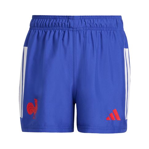 France Kids Home Rugby Shorts Lucid Blue 25/26 - Front