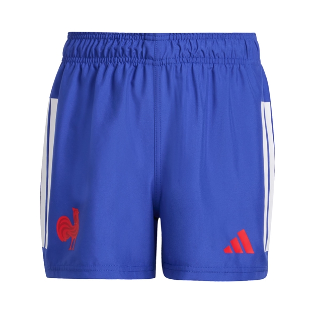 France Kids Home Rugby Shorts Lucid Blue 25/26 - Front