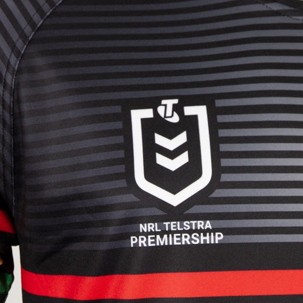 Penrith Panthers Kids Supporters Shirt 2026 Black - NRL Logo Close-up