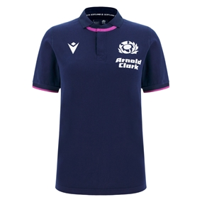 Scotland Womens Home Cotton Rugby Shirt 25/26 Short Sleeve Navy - Front