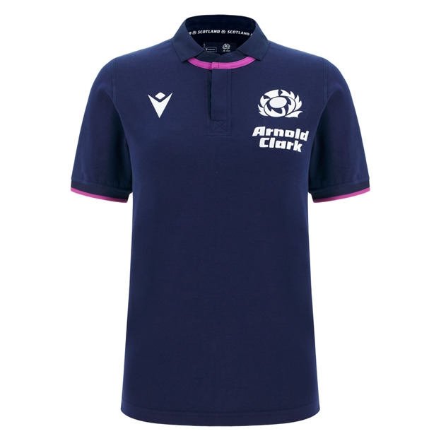 Scotland Womens Home Cotton Rugby Shirt 25/26 Short Sleeve Navy - Front