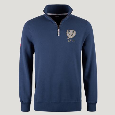 Scotland 1871 Adults Zip Top Petrol Blue - Front