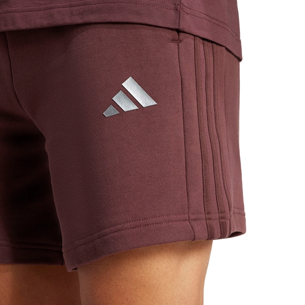 All Blacks Fan Wear Shorts Aurora Ruby - On Model Adidas Logo