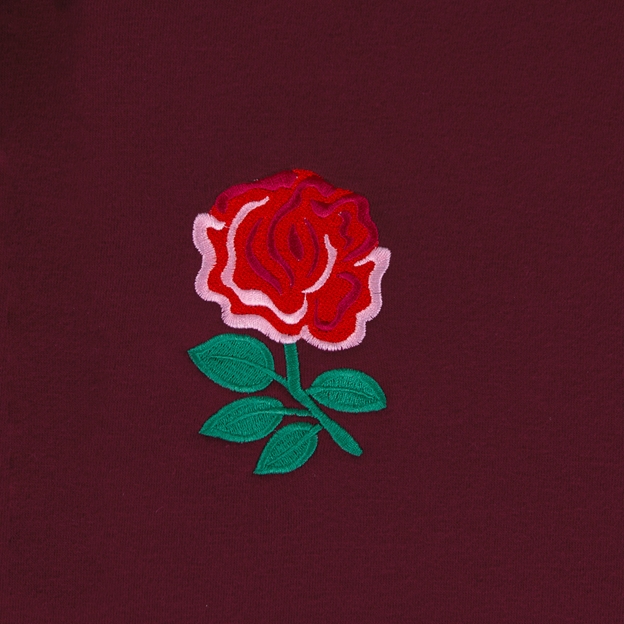 England Kids Classic Hoodie Burgundy - Rose Embroidery