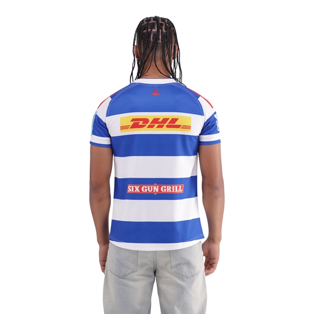 Stormers Mens Home Rugby Shirt 25/26 Blue - Model Back