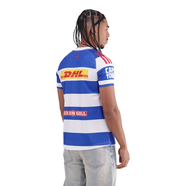 Stormers Mens Home Rugby Shirt 25/26 Blue - Model Side