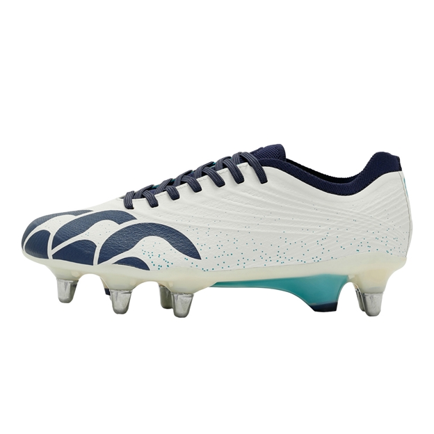 Canterbury Adults Stampede Groundbreak Elite Soft Ground Rugby Boots White - Outstep View
