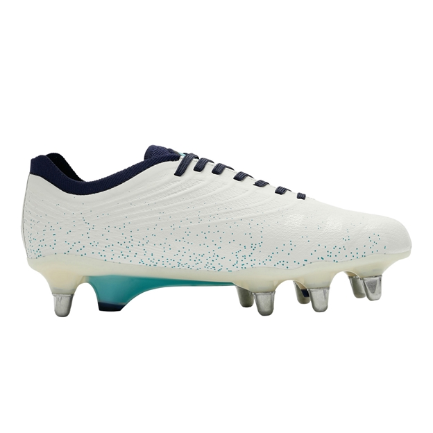 Canterbury Adults Stampede Groundbreak Elite Soft Ground Rugby Boots White - Instep View