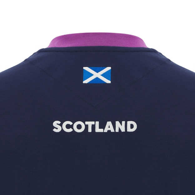 Scotland Junior Athleisure Cotton long Sleeve T-Shirt 25/26 Navy - Scotland Back Embroidery