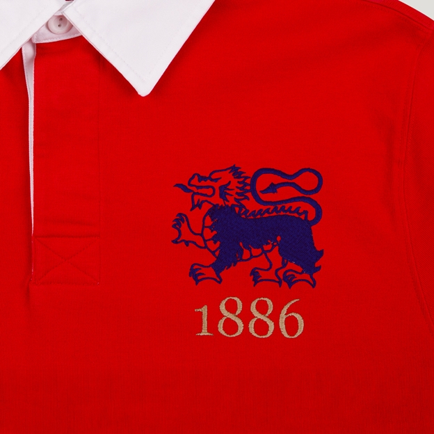 Hong Kong 1886 Heritage Pure Cotton Rugby Shirt - Long Sleeve - Red