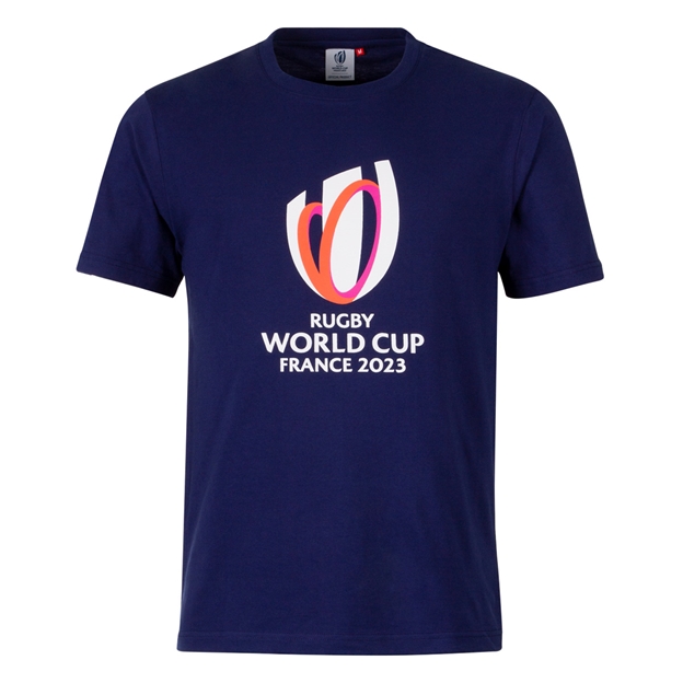 Mens Rugby World Cup 2023 Logo T-Shirt Navy - Front View