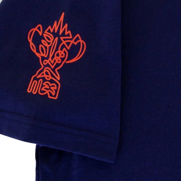 Mens Rugby World Cup 2023 Logo T-Shirt Navy - Sleeve Print Close-up