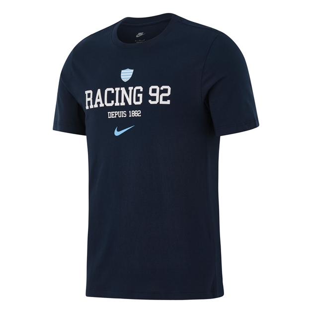 Racing 92 Adults Graphic T-Shirt 26/27 Obsidian - Front View