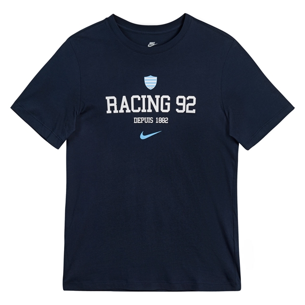 Racing 92 Adults Graphic T-Shirt 26/27 Obsidian - Flatlay Front