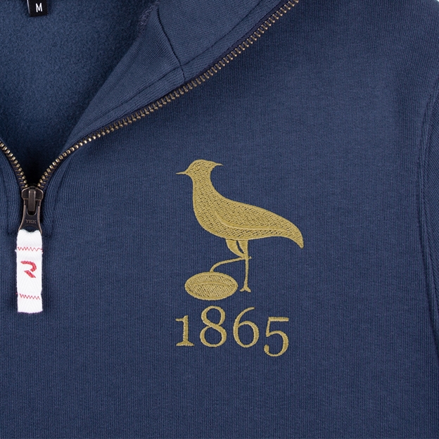 Uruguay 1865 Pure Cotton Half Zip Sweatshirt - Petrol Blue