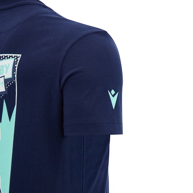 Scotland Mens Leisure T-Shirt 26/27 Navy and Green - Sleeve Detail