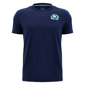Scotland Mens Leisure T-Shirt 26/27 Navy and Green - Front View