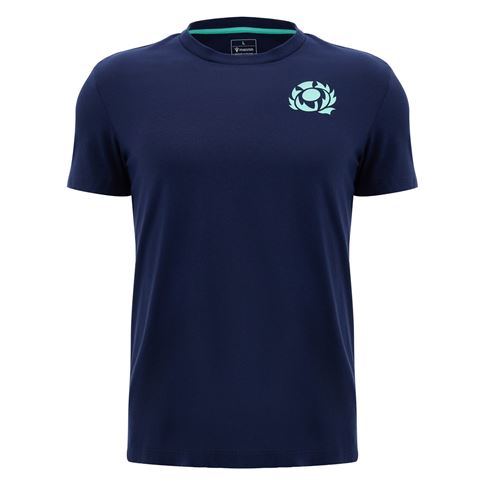 Scotland Mens Leisure T-Shirt 26/27 Navy and Green - Front View