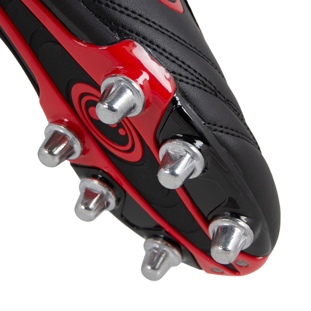 Optimum Razor Rugby Boots Black/Red - Forefoot Close-up