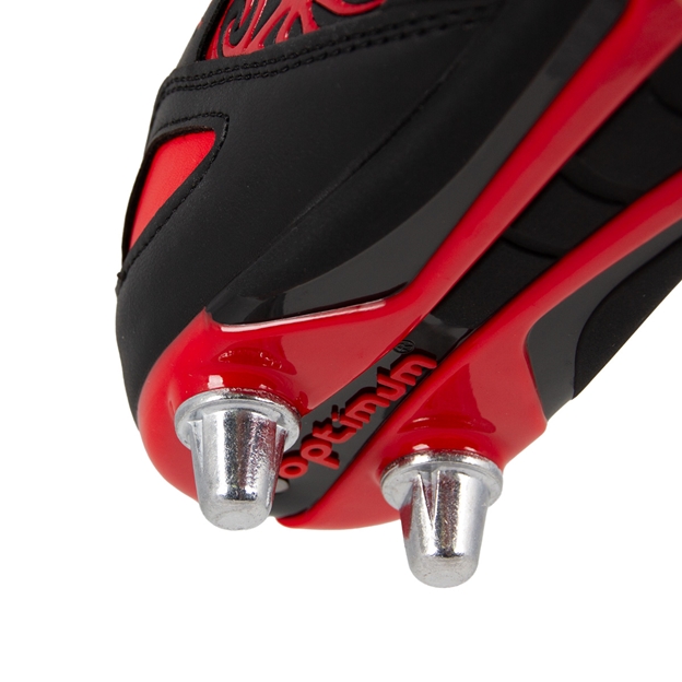Optimum Razor Rugby Boots Black/Red - Heel Close-up