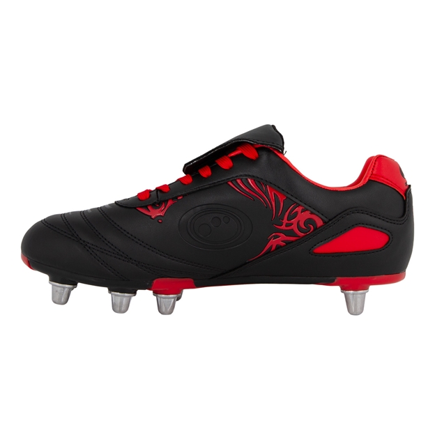 Optimum Razor Rugby Boots Black/Red - Instep View