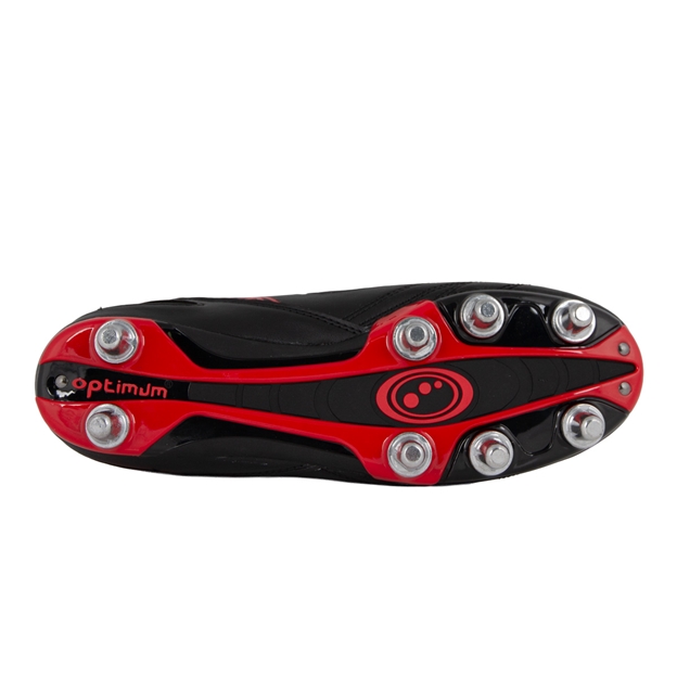Optimum Razor Rugby Boots Black/Red - Soleplate View