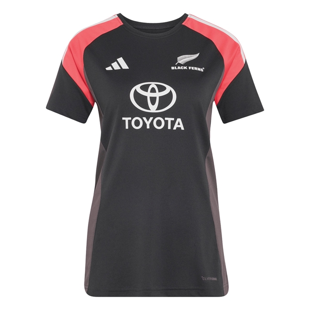 Black Ferns Womens Performance T-Shirt 26/27 Carbon - Front View