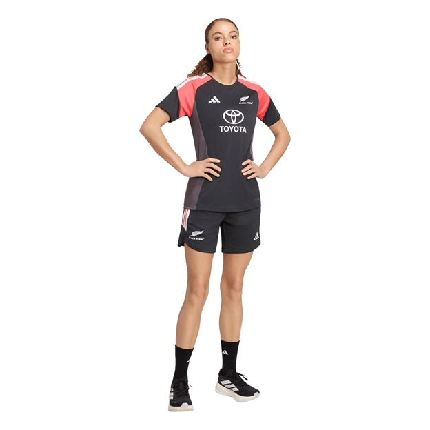 Black Ferns Womens Performance T-Shirt 26/27 Carbon - Model Full Front View