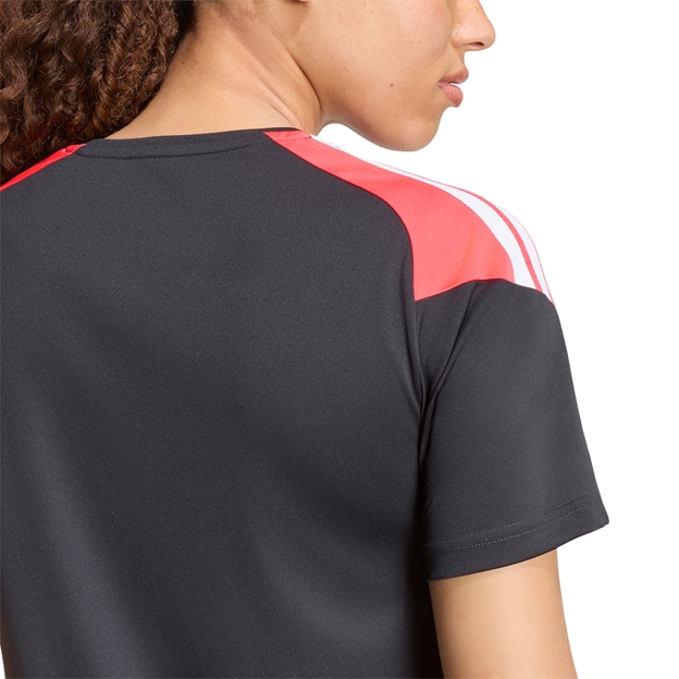 Black Ferns Womens Performance T-Shirt 26/27 Carbon - Model Shoulder Close-up View