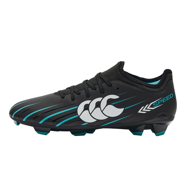Canterbury Adults Speed Falcon 2.0 Team Firm Ground Rugby Boots Jet Black - Outstep View