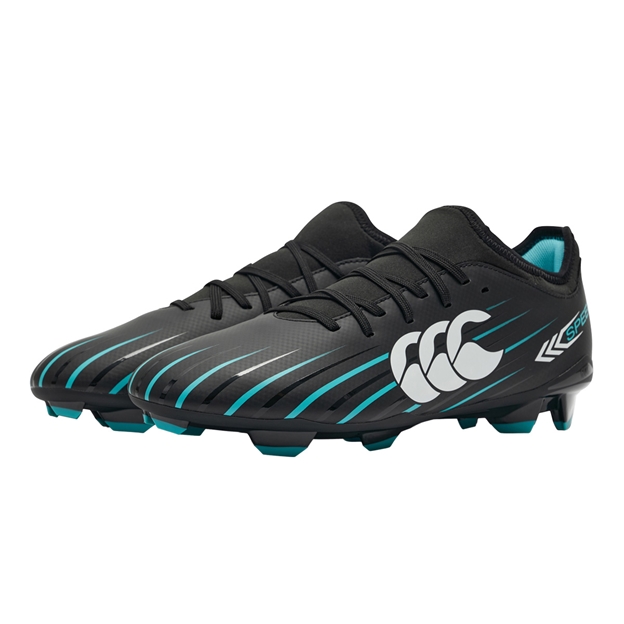 Canterbury Adults Speed Falcon 2.0 Team Firm Ground Rugby Boots Jet Black - Pair Front View
